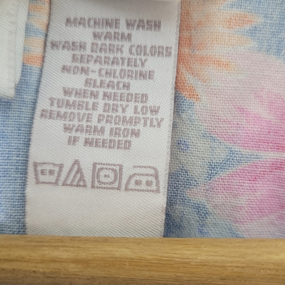 Liz Claiborne Vintage 90s Floral Chambray Dress Cottagecore Pastel Sun Washed 14 - Picture 6 of 6
